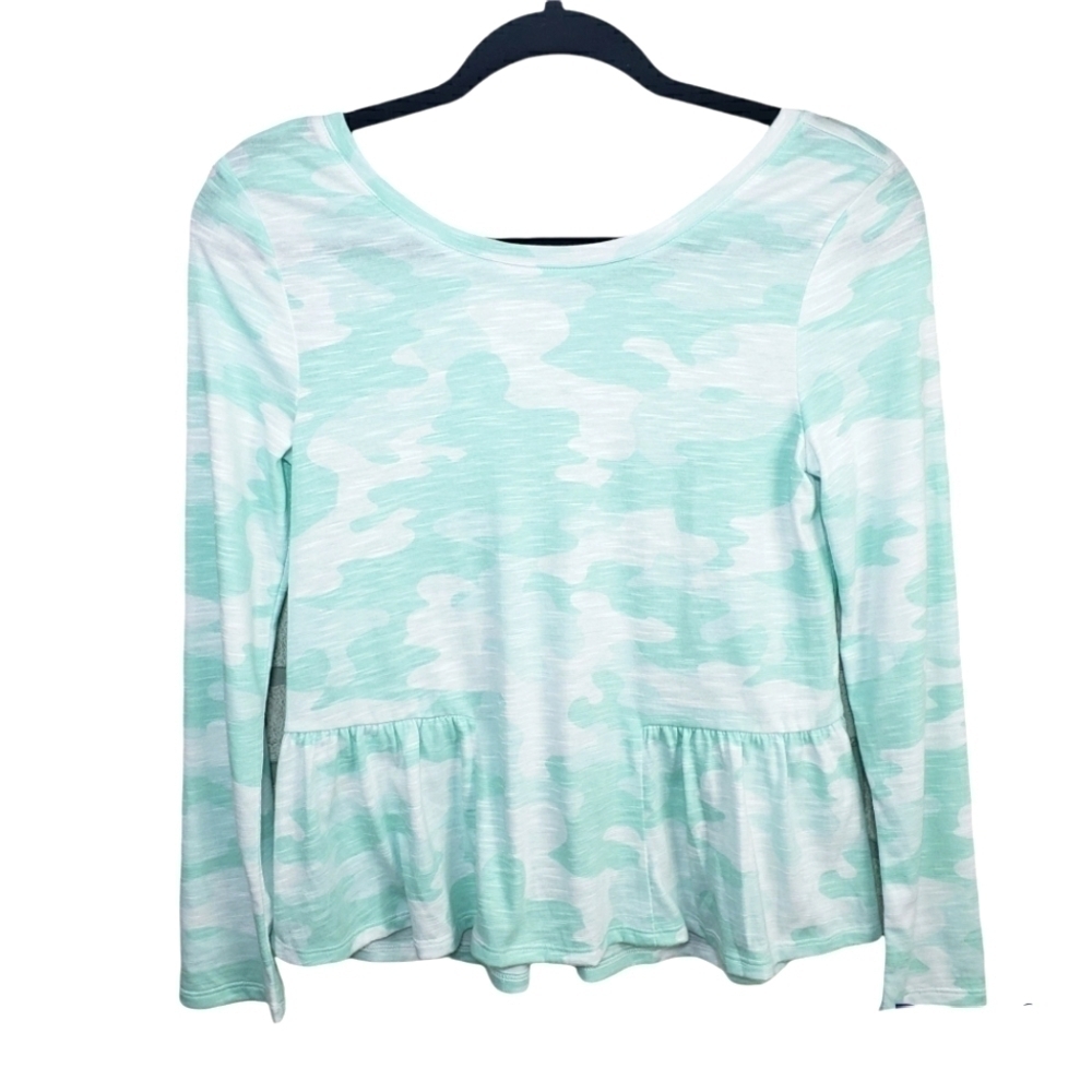 SO Long Sleeve Camo Print Top Size L 10/12